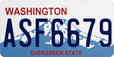 WA license plate ASF6679
