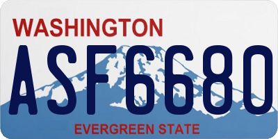 WA license plate ASF6680