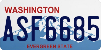 WA license plate ASF6685