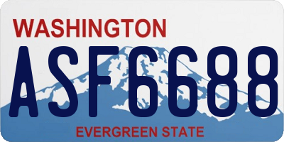 WA license plate ASF6688