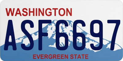 WA license plate ASF6697