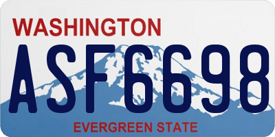WA license plate ASF6698