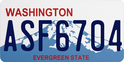 WA license plate ASF6704