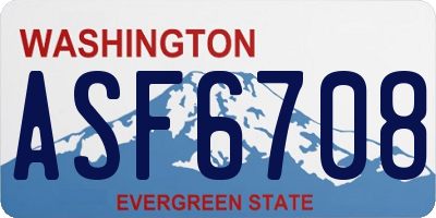 WA license plate ASF6708