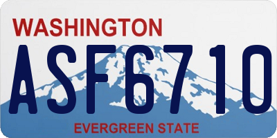 WA license plate ASF6710