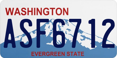 WA license plate ASF6712