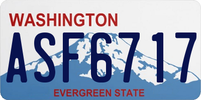 WA license plate ASF6717