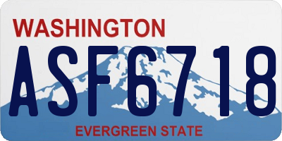 WA license plate ASF6718