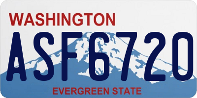 WA license plate ASF6720