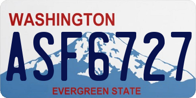 WA license plate ASF6727