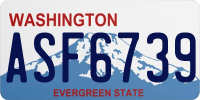 WA license plate ASF6739