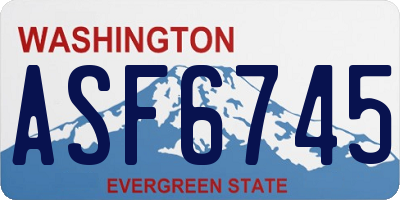 WA license plate ASF6745
