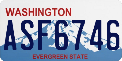 WA license plate ASF6746