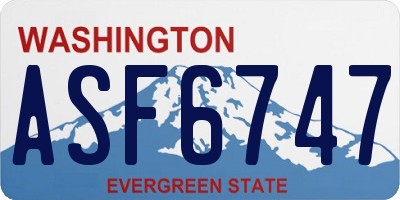 WA license plate ASF6747
