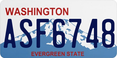 WA license plate ASF6748