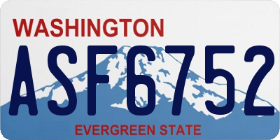 WA license plate ASF6752