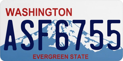 WA license plate ASF6755
