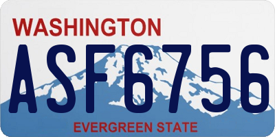 WA license plate ASF6756