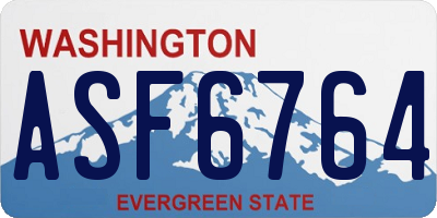 WA license plate ASF6764