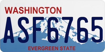 WA license plate ASF6765