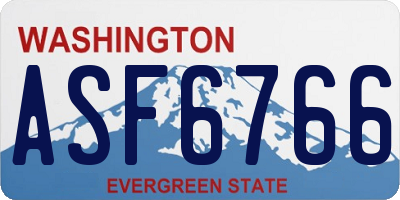 WA license plate ASF6766