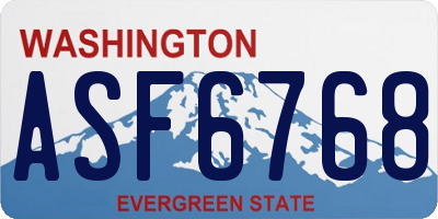 WA license plate ASF6768