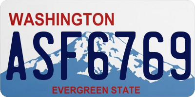 WA license plate ASF6769