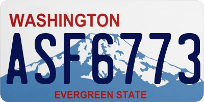 WA license plate ASF6773