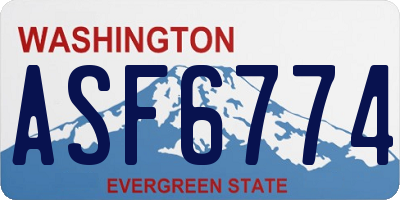 WA license plate ASF6774