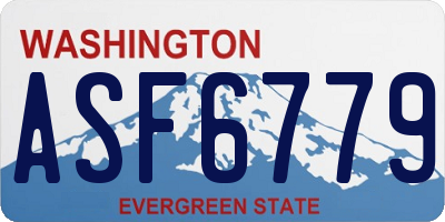 WA license plate ASF6779