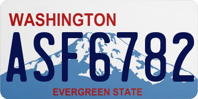 WA license plate ASF6782