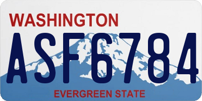 WA license plate ASF6784