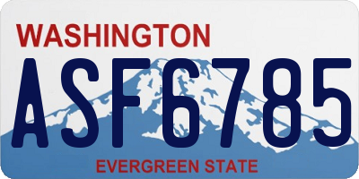 WA license plate ASF6785