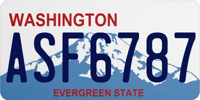 WA license plate ASF6787
