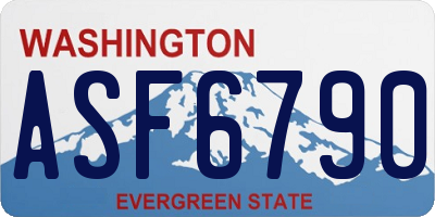 WA license plate ASF6790