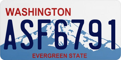 WA license plate ASF6791