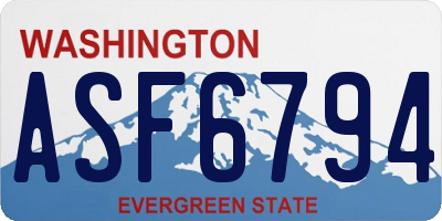 WA license plate ASF6794