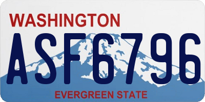 WA license plate ASF6796