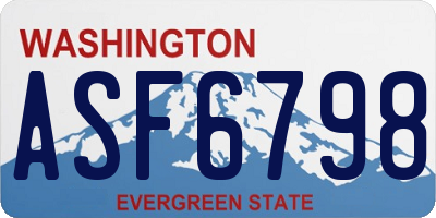 WA license plate ASF6798