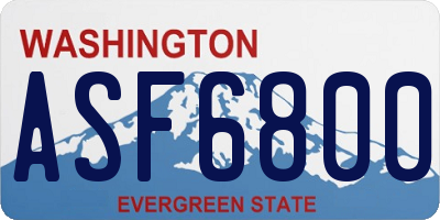 WA license plate ASF6800