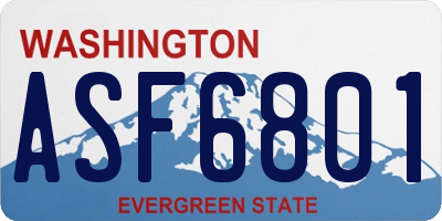 WA license plate ASF6801