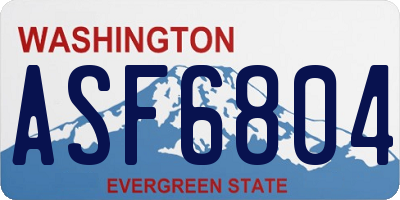 WA license plate ASF6804