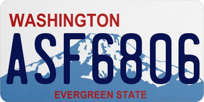 WA license plate ASF6806