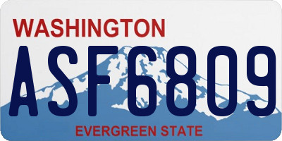 WA license plate ASF6809