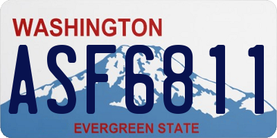 WA license plate ASF6811