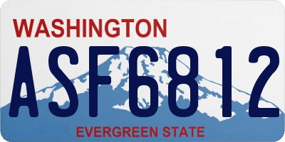 WA license plate ASF6812
