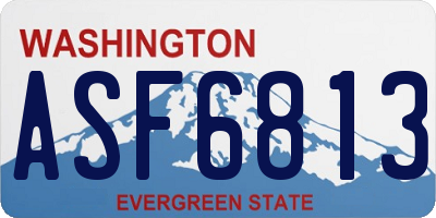 WA license plate ASF6813