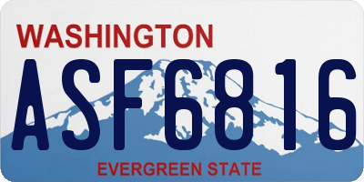 WA license plate ASF6816
