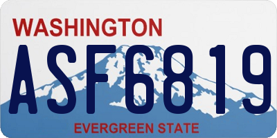 WA license plate ASF6819