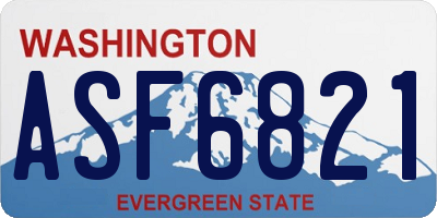 WA license plate ASF6821